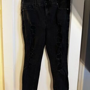 Torrid Black Distressed Skinny Jeans